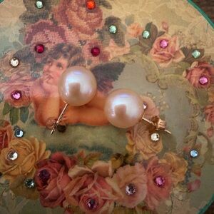 [sold]Imperial Pearl 14kt solid gold stud earrings